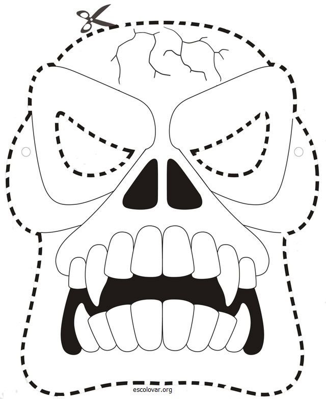 Маска для Хэллоуина раскраска