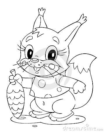 Белочка раскраска для малышей