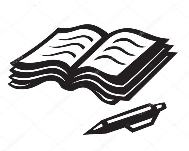 Силуэт тетрадь с ручкой