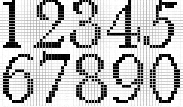 Вышить цифры крестиком