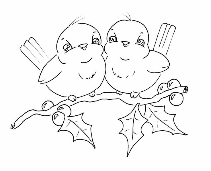 Новогодние птички на окна