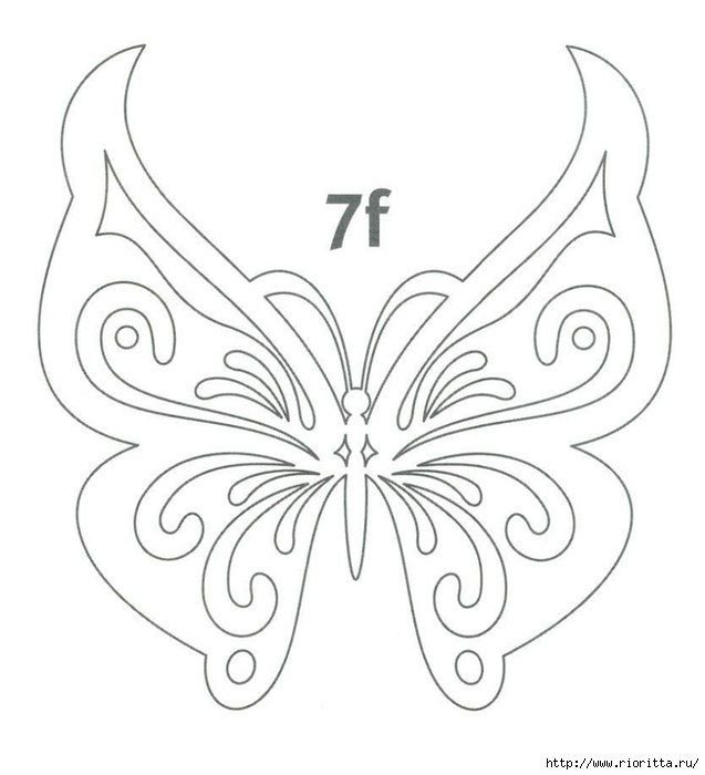 Трафарет бабочки для вырезания шаблоны