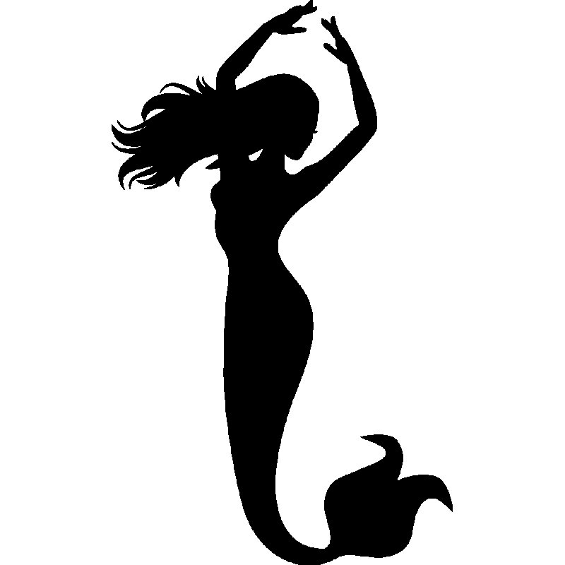 Русалочка черный силуэт