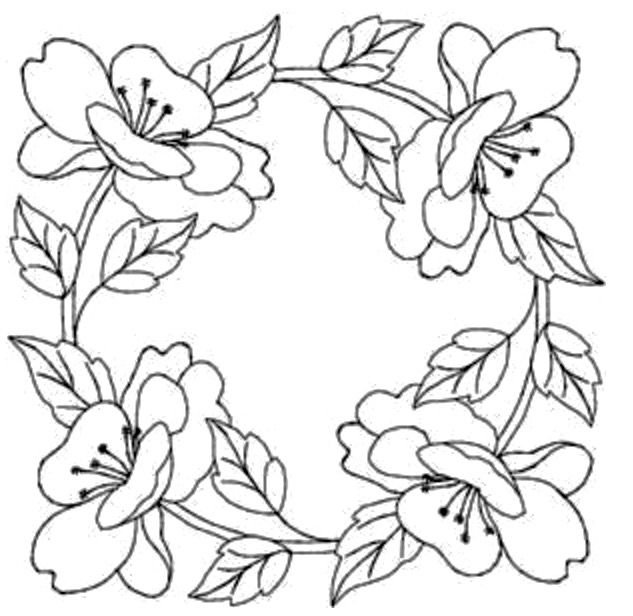 Цветочные узоры для вышивки гладью