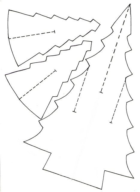 Трафарет елочки из картона