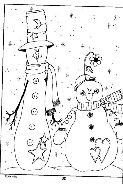 Новогодние рисунки контур