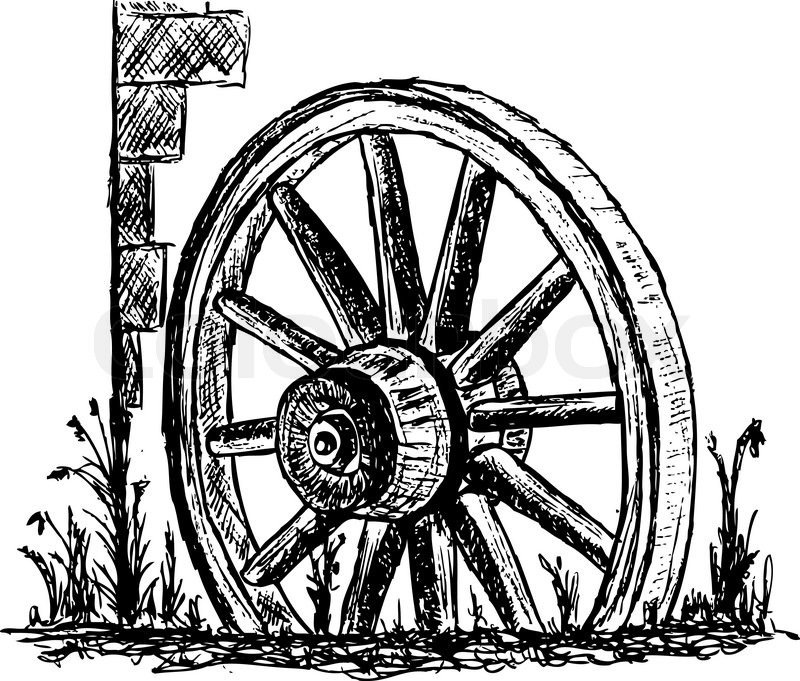 Колесо от телеги рисунок