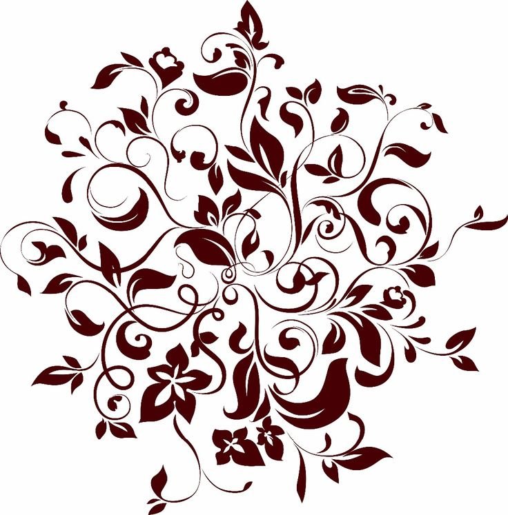 Трафареты цветов в круге