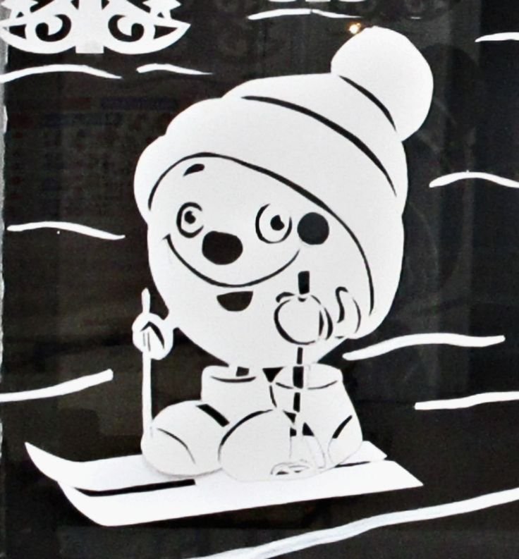 Новогодние персонажи на окна