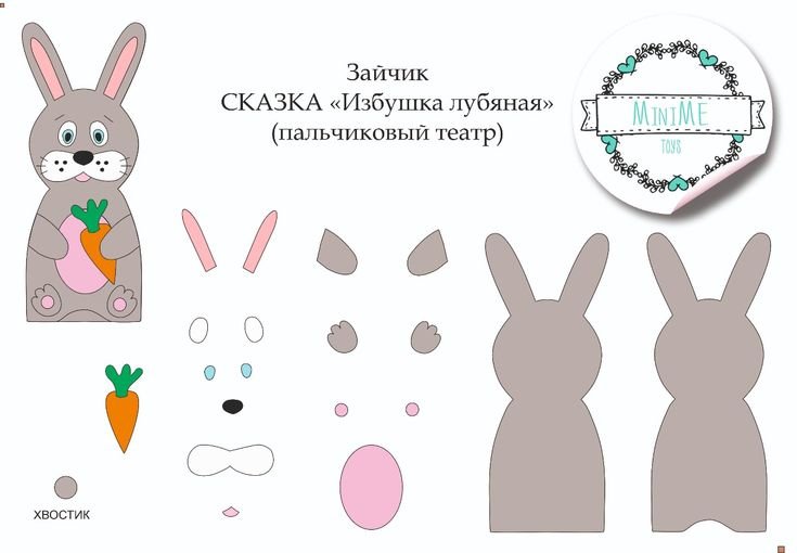 Пальчиковый театр зайчик выкройка