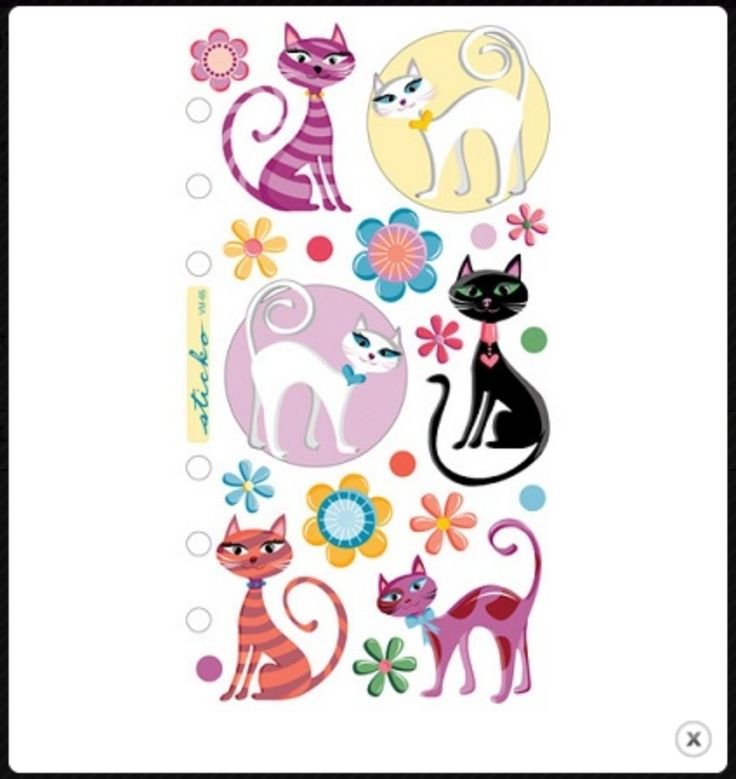 Кошка цветная для вырезания