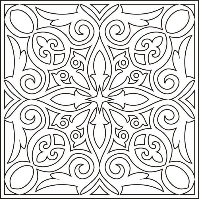 Раскраска узор в квадрате