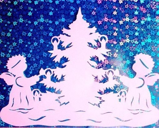 Вытынанки на окна новогодние цветные