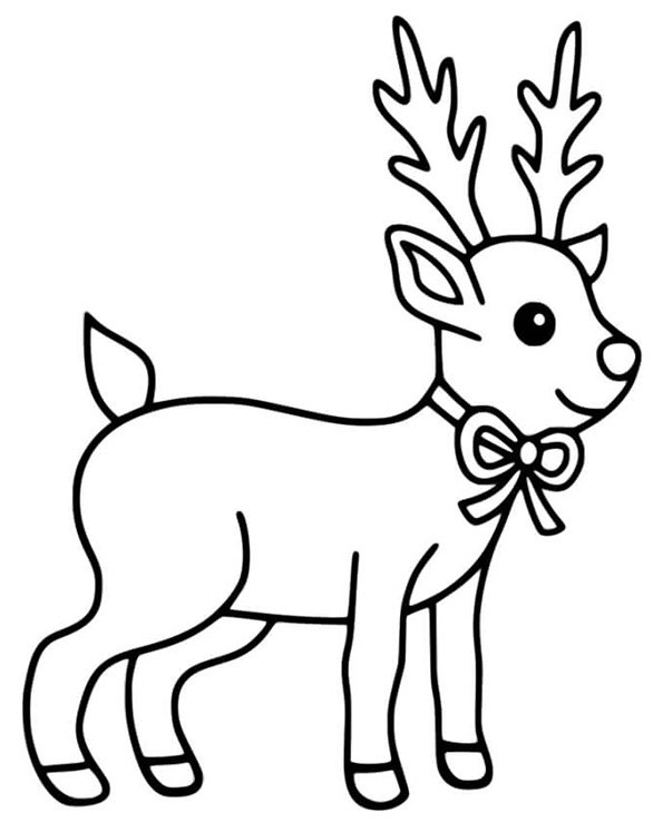 Раскраска олень новогодний