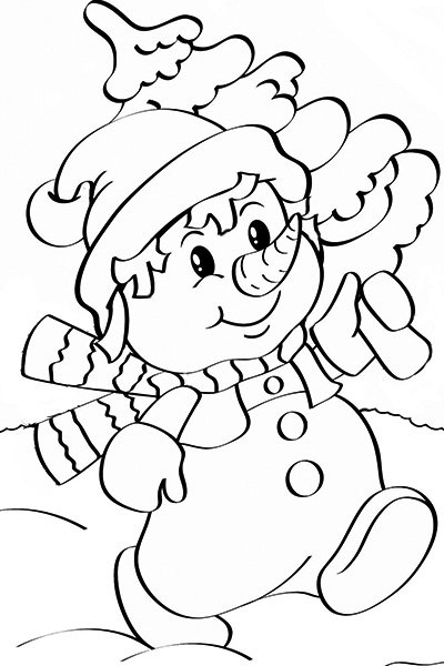 Снеговик раскраска