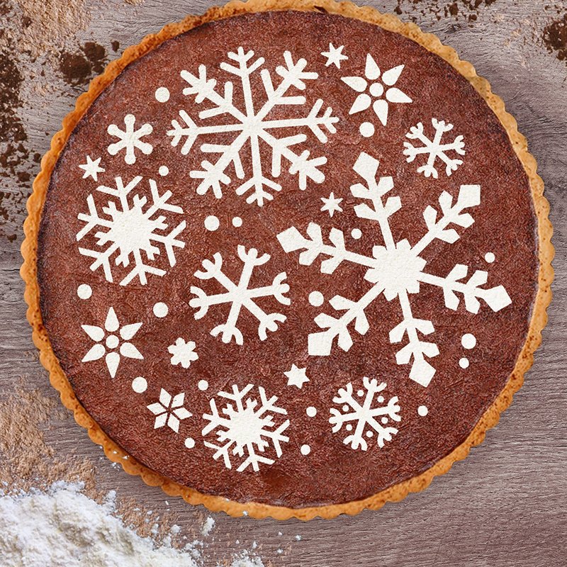 Трафарет снежинки для торта