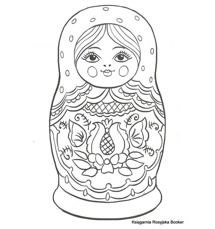 Семеновская Матрешка разукрашка