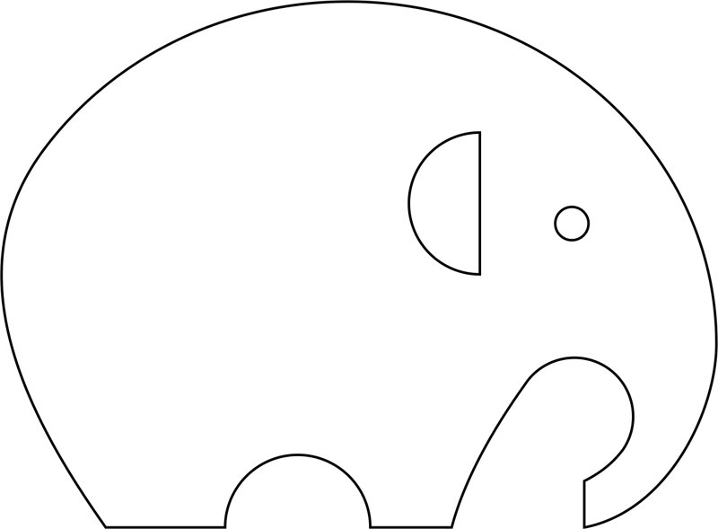 Шаблон слоника для аппликации