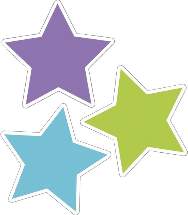 Разноцветные звезды для печати