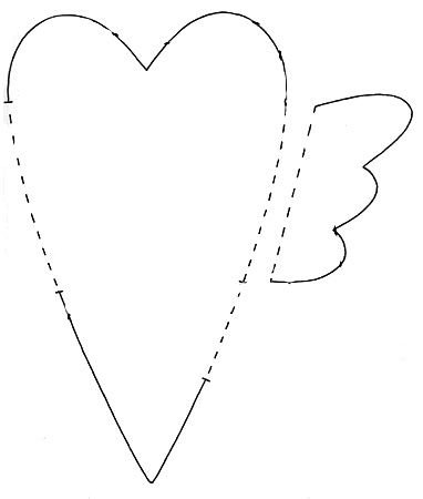 Сердце Тильда выкройка в натуральную величину