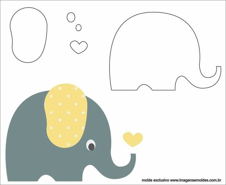 Трафарет слона для аппликации