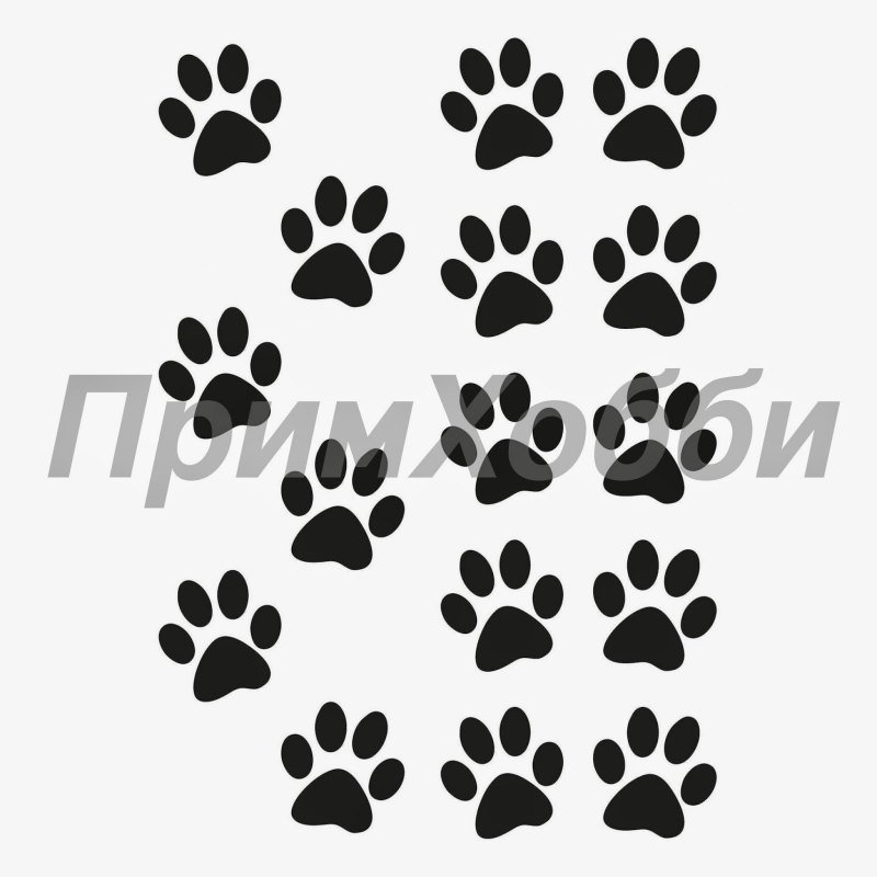 Кошачьи следы трафарет