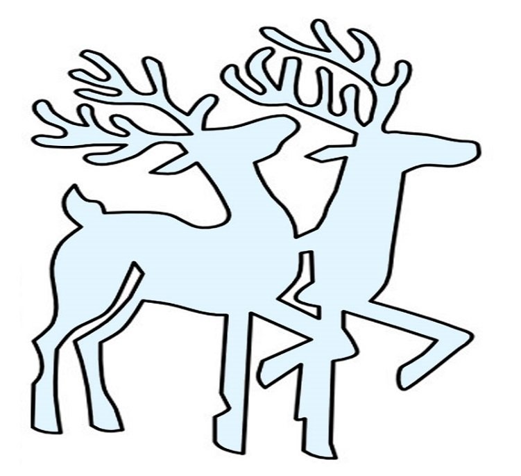 Трафареты на окна новогодние олени