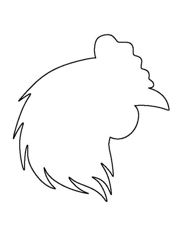 Трафарет петуха для вырезания