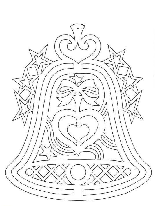 Трафарет колокольчика для вырезания