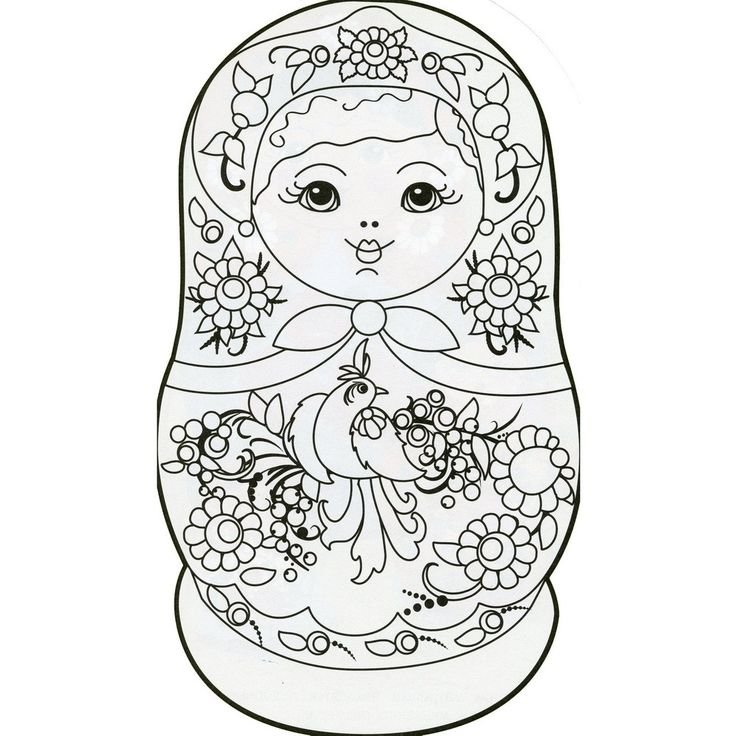 Матрешка раскраска для детей
