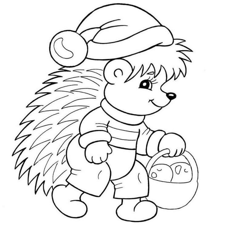 Картинка Ёжика для детей раскраска