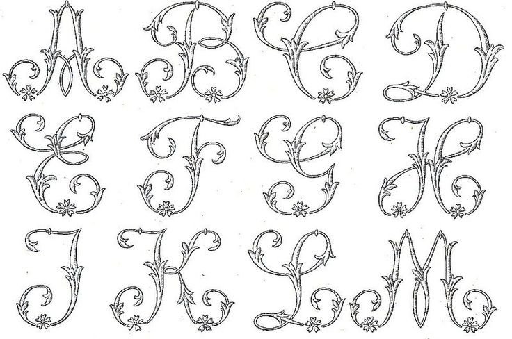 Буквы с вензелями русский