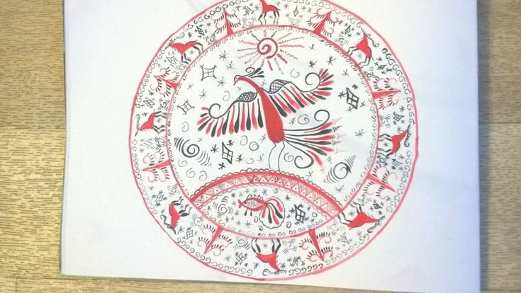 Мезенская роспись по дереву легко