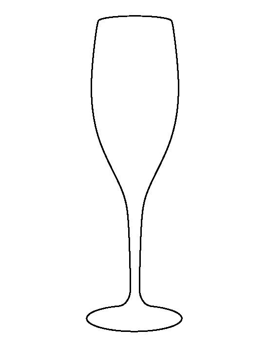 Бокал шампанского контур
