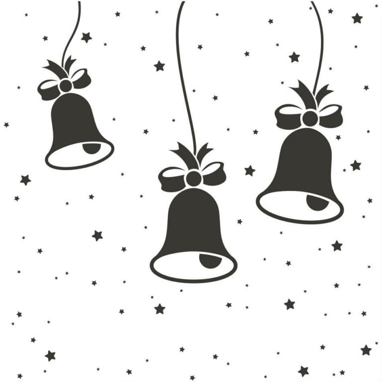 Трафареты на окна новогодние колокольчики