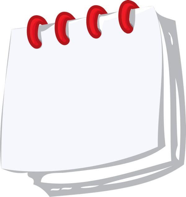 Календарный лист на прозрачном фоне