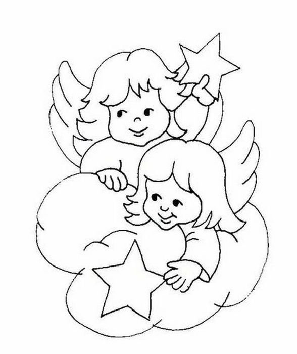 Ангелочки трафареты на новый год