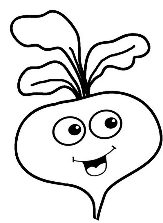 Раскраска Веселые овощи