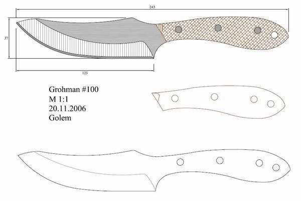 Bushcraft Knife чертеж
