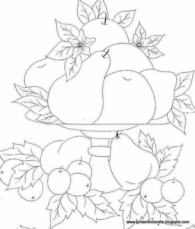 Натюрморт с фруктами раскраска