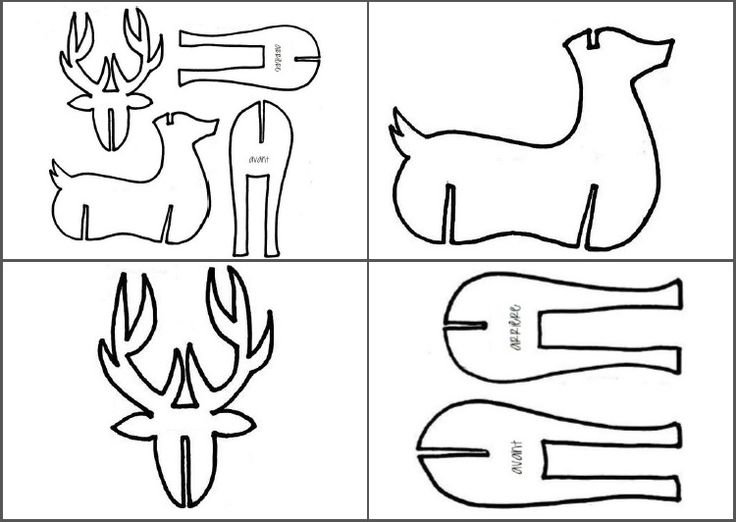 Трафарет оленя из картона