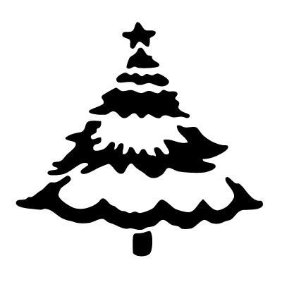 Елка в снегу трафарет