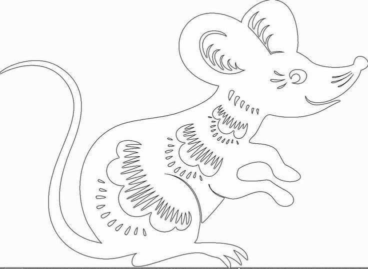 Мышь трафарет для вырезания