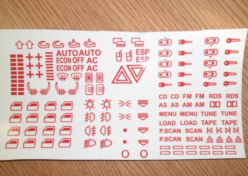 Трафарет восстановления кнопок Ауди a4 b6