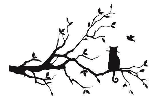 дерево с котом новогодним