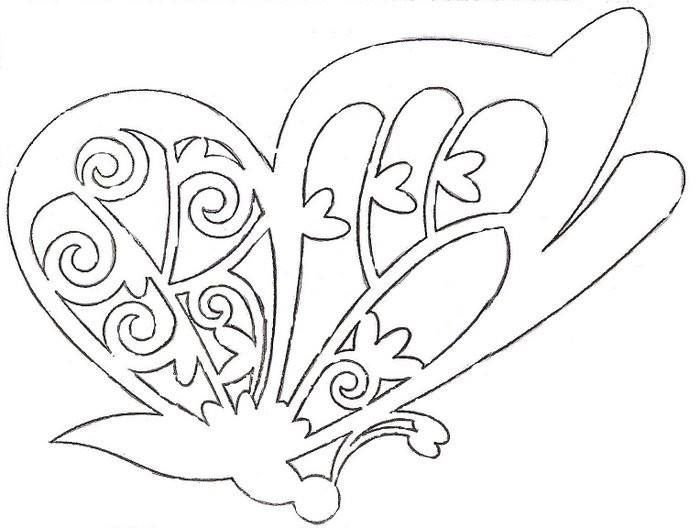 Вытынанки цветы и бабочки