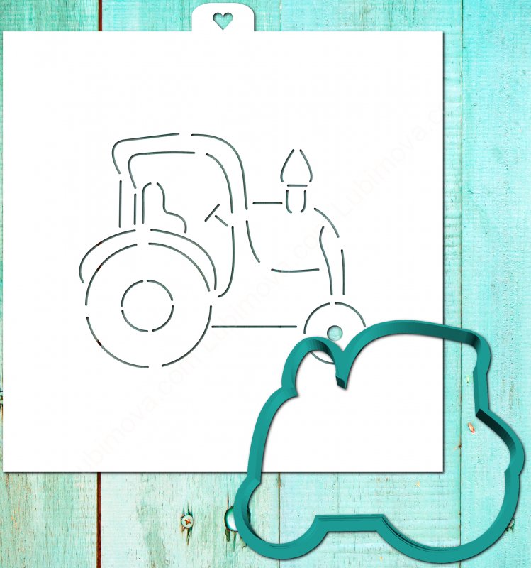 Трактор трафарет для пряника