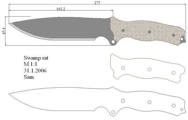 Нож бушкрафт чертеж