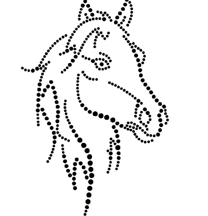 Лошадь стразами трафарет