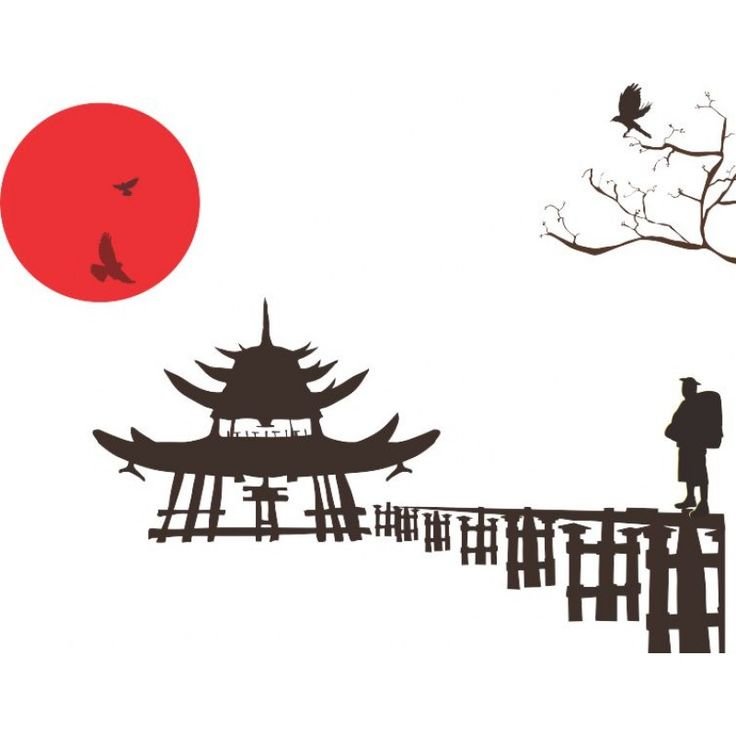Силуэты в японском стиле